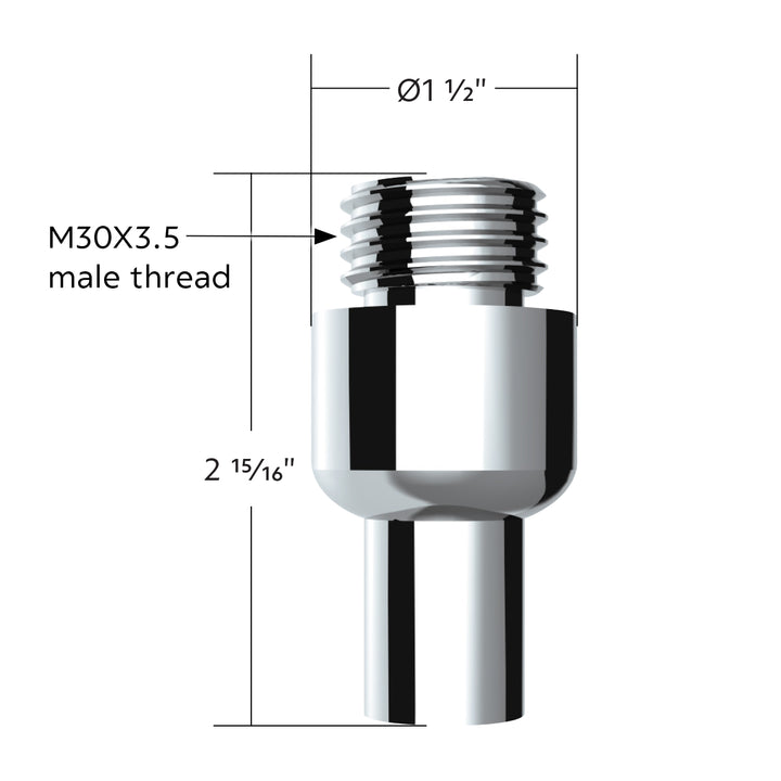 Chrome Aluminum Air Valve Adapter With M30X3.5 Threads