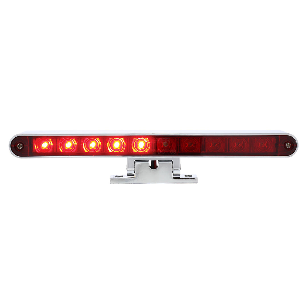 10 LED Split Function 3rd Brake Light With Chrome Swivel Pedestal Base - Red LED/Red Lens