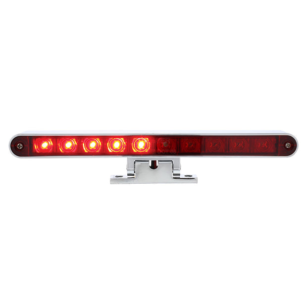 10 LED Split Function 3rd Brake Light With Chrome Swivel Pedestal Base - Red LED/Red Lens