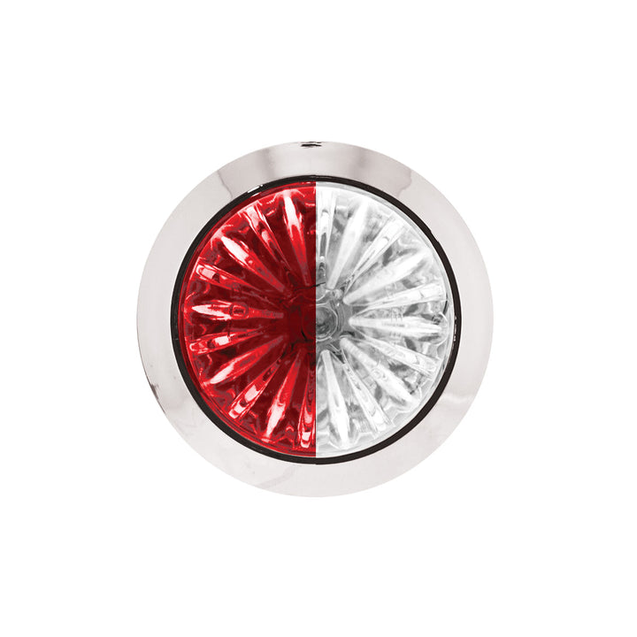 4 LED 3/4" Mini Watermelon Double Fury Light With Clear Lens (Clearance/Marker) - Red &amp; White LED