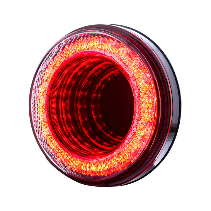 24 LED 4" Round Mirage Light (Stop, Turn &amp; Tail) - Red LED/Clear Lens United Pacific 36654