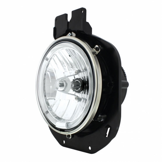 Crystal Headlight With White LED Halo Ring For 1996-2005 Freightliner Century