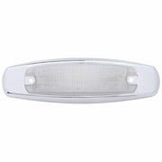 12 LED Rectangular Light (Clearance/Marker) With Chrome Bezel - Red LED/Clear Lens