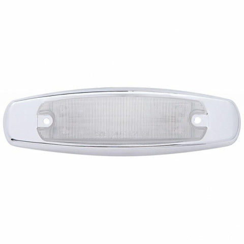12 LED Rectangular Light (Clearance/Marker) With Chrome Bezel - Red LED/Clear Lens