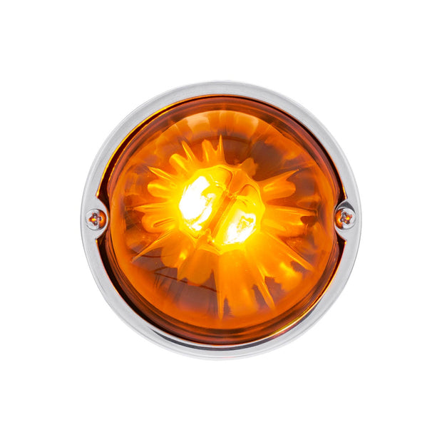 Star-Burst Glass Watermelon Light Flush Mount Kit-Amber LED/Dark Amber Lens