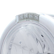 Stainless Steel Classic Half Moon Headlight Crystal H4 Bulb & LED Turn Signal - Clear Lens