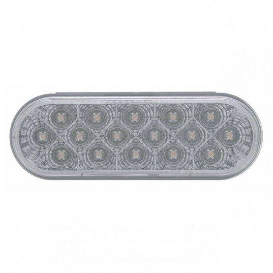 16 LED 6" Oval Reflector Turn Signal Light - Amber LED/Clear Lens