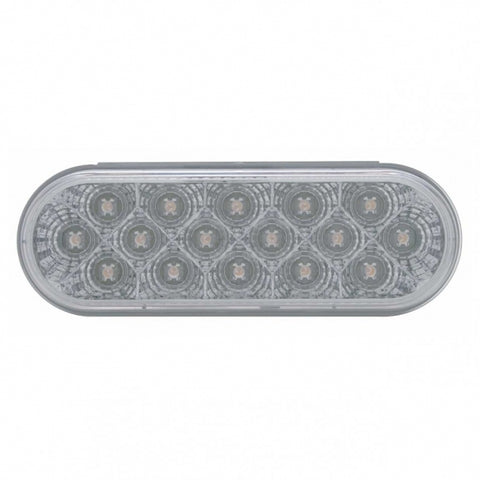 16 LED 6" Oval Reflector Turn Signal Light - Amber LED/Clear Lens