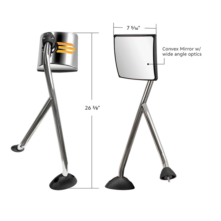 SS Hood Mirror Assembly With Sequential LED Turn Signal For 2008-2017 International Prostar - Passenger