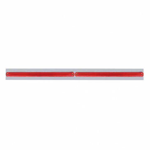Chrome Top Mud Flap Plate With Two 24 LED 12" GloLight Bars - Red LED/Red Lens (Each)