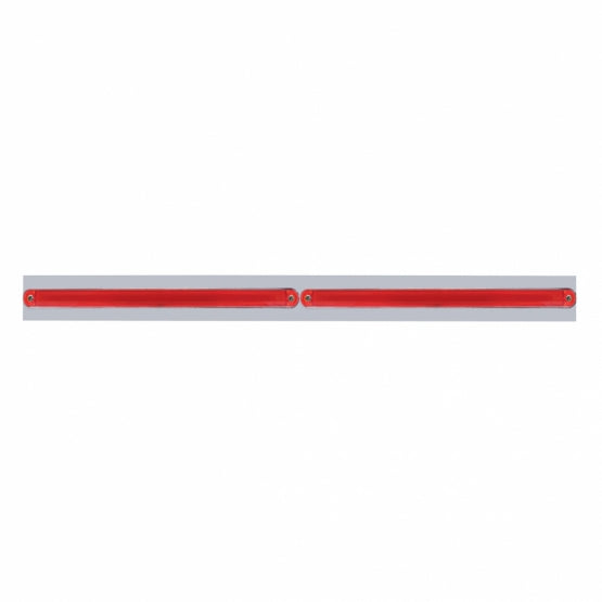 Chrome Top Mud Flap Plate With Two 24 LED 12" GloLight Bars - Red LED/Red Lens (Each)