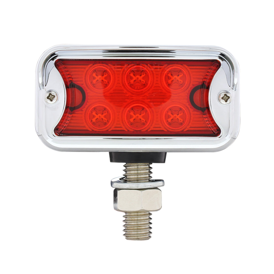 12 LED Dual Function Double Face Light W/Visor - T-Mount - Amber &amp; Red LED/Amber &amp; Red Lens