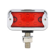 12 LED Dual Function Double Face Light W/Visor - T-Mount - Amber & Red LED/Amber & Red Lens