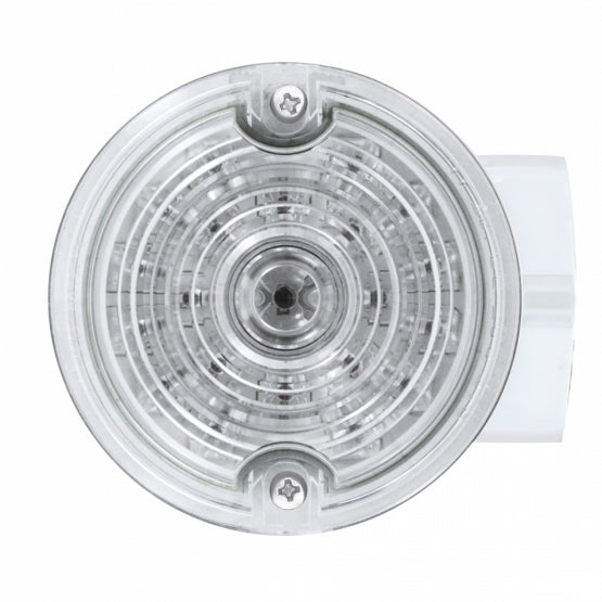 21 LED 3-1/4" Dual Function Signal Light For Harley Motorcycle With Housing - Amber LED/Clear Lens