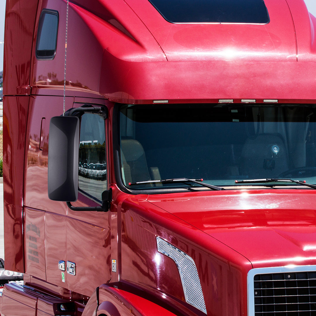 Matte Black Mirror Cover For 2012-2024 Volvo VNL - Driver