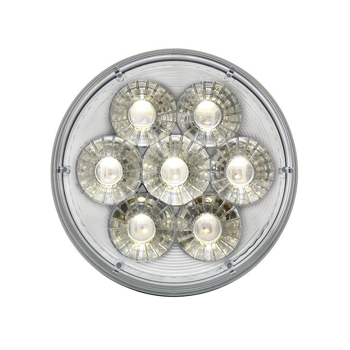 14  LED 4" Round Double Fury Light (Stop, Turn &amp; Tail) - Red &amp; White LED/Clear Lens