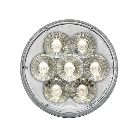 14  LED 4" Round Double Fury Light (Stop, Turn & Tail) - Red & White LED/Clear Lens