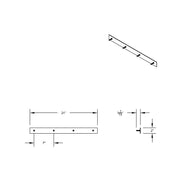 2" X 24" Chrome Top Mud Flap Plate - Welded Stud