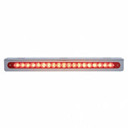 12-3/4" Stainless Light Bracket With 19 LED 12" Light Bar - Red LED/Red Lens
