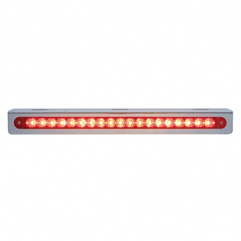 12-3/4" Stainless Light Bracket With 19 LED 12" Light Bar - Red LED/Red Lens