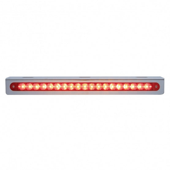 12-3/4" Stainless Light Bracket With 19 LED 12" Light Bar - Red LED/Red Lens
