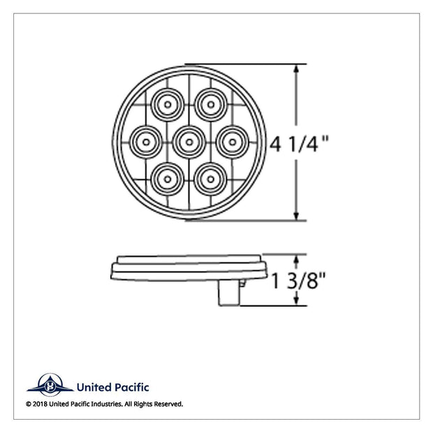 7 LED 4" Round Competition Series Light (Stop, Turn & Tail) - Red LED/Clear Lens