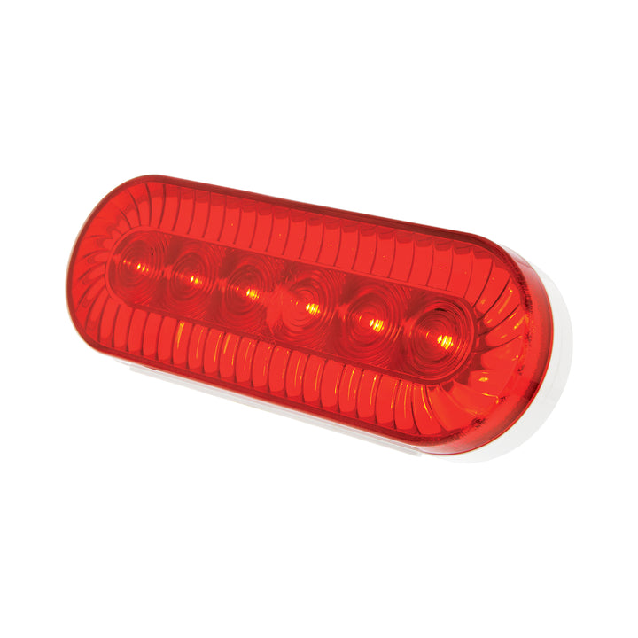 20 LED 6" Oval Turbine Light (Stop, Turn &amp; Tail) - Red LED/Red Lens