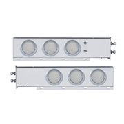 2" Bolt Pattern SS Spring Loaded Bar With 6X 36 LED 4" Lights & Visors -Red LED/Clear Lens (Pair)