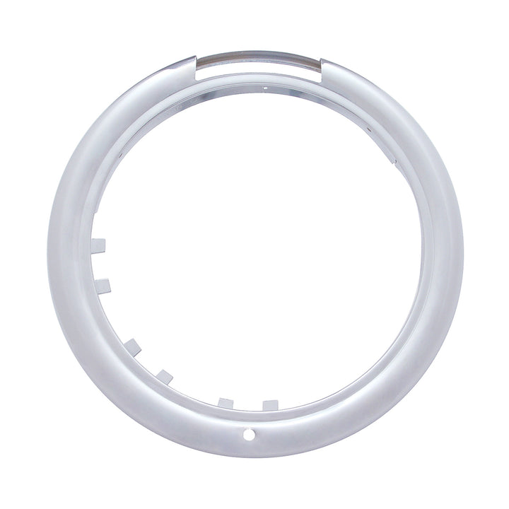 Stainless Steel Classic Headlight H4 With 34 White LED &amp; Dual Mode LED Signal - Clear Lens