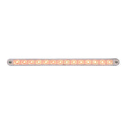 14 LED 12" Sequential Light Bar With Bezel - Amber LED/Clear Lens