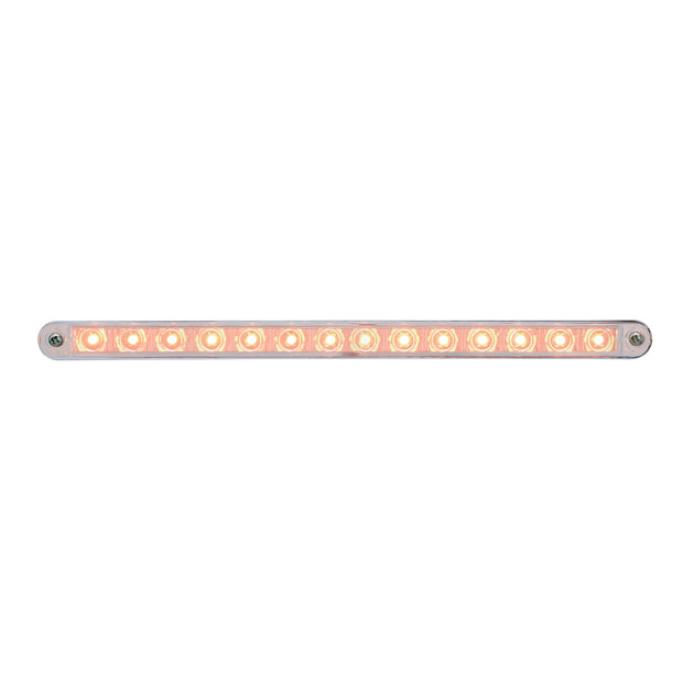 14 LED 12" Sequential Light Bar With Bezel - Amber LED/Clear Lens