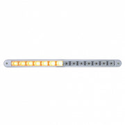 14 LED 12" Auxiliary Warning Light Bar With Bezel - Amber LED/Clear Lens