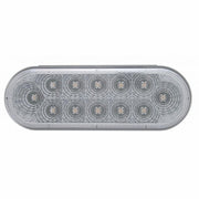 12 LED 6" Oval Reflector Light (Stop, Turn & Tail) - Red LED/Clear Lens