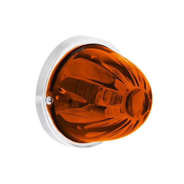 Star-Burst Glass Watermelon Light Flush Mount Kit-Amber LED/Dark Amber Lens