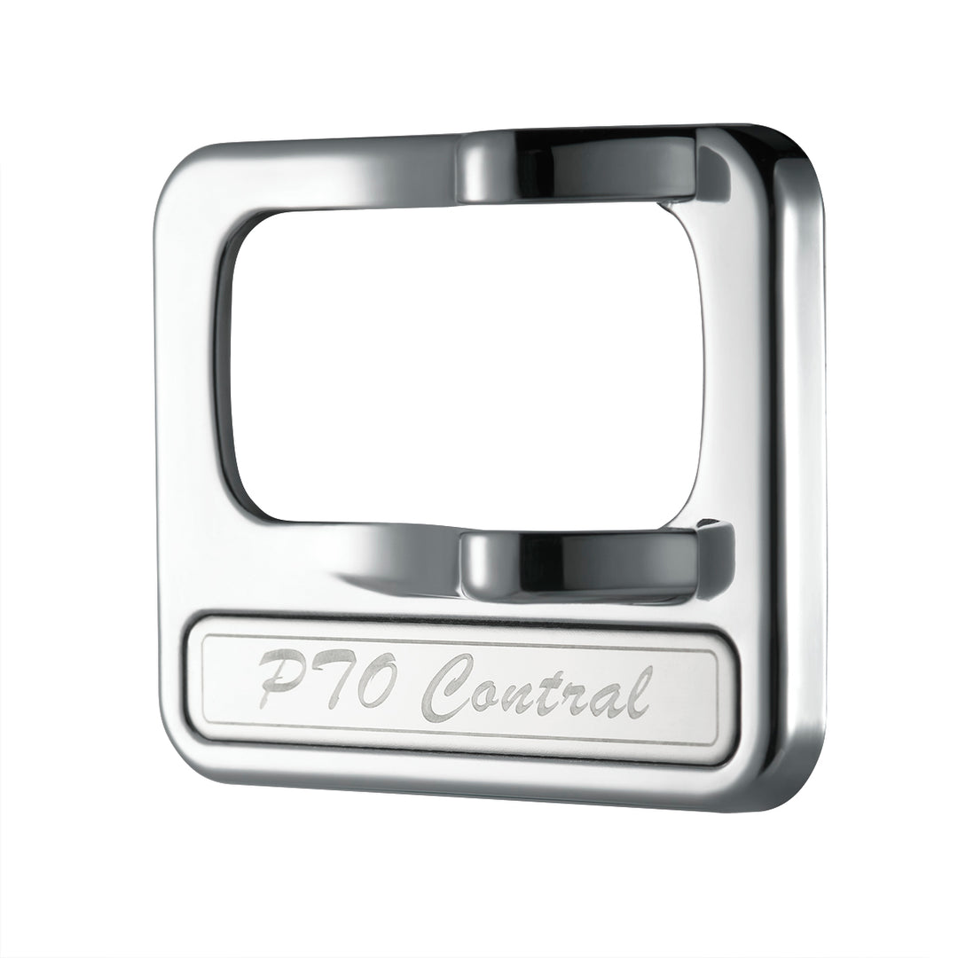 Chrome Plastic Rocker Switch Cover With Stainless Plaque For Peterbilt - PTO Control