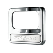 Chrome Plastic Rocker Switch Cover With Stainless Plaque For Peterbilt - PTO Control