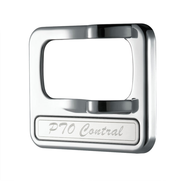 Chrome Plastic Rocker Switch Cover With Stainless Plaque For Peterbilt - PTO Control