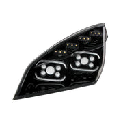 Black 10 LED Projector Headlight With LED Sequential Turn & DRL For 2018-2024 Cascadia - Driver