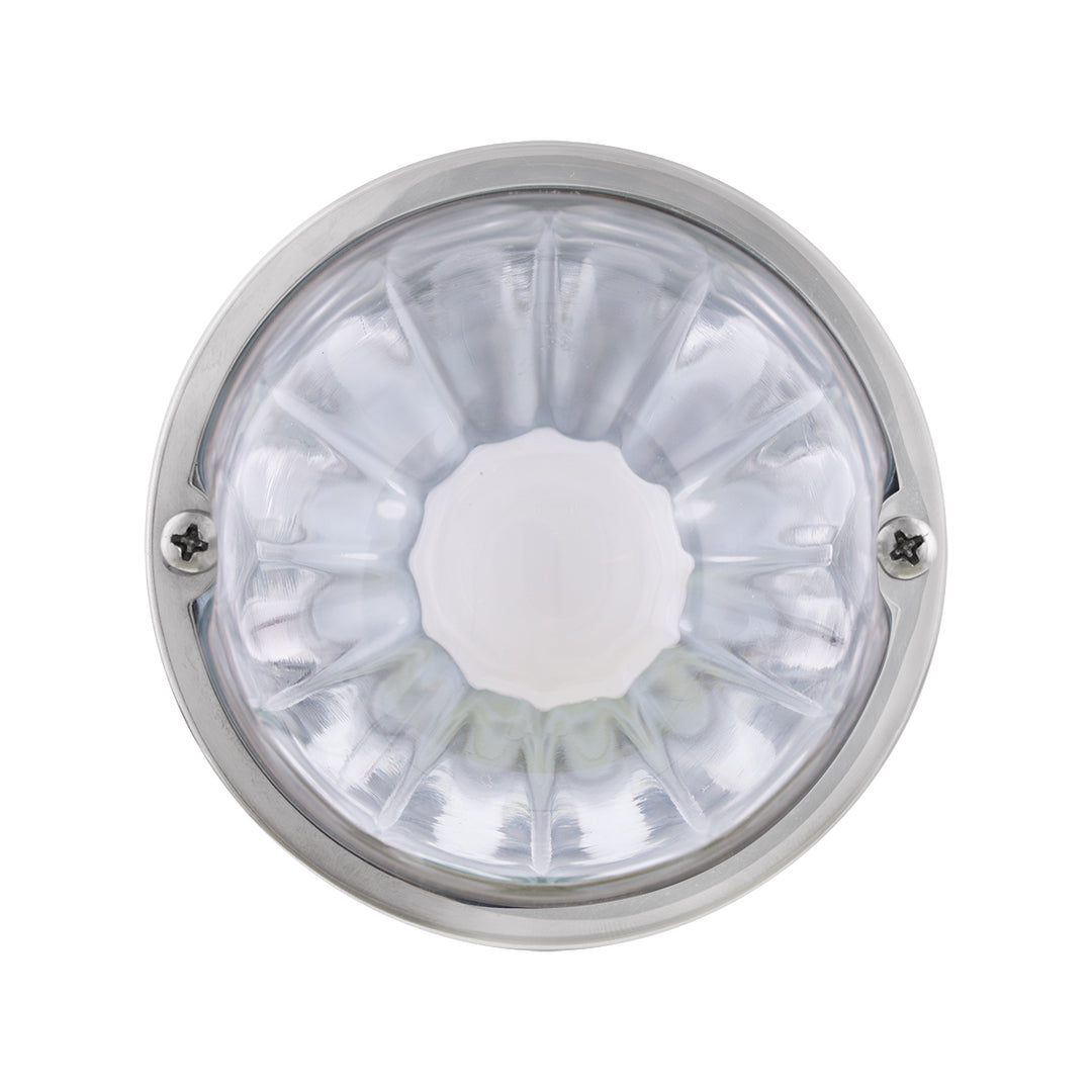 Dual Function Clear Glass Watermelon Flush Mount Kit With LED Bulb - Red