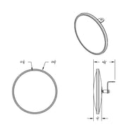 8-1/2" Chrome 320R Convex Mirror - Centered Mounting Stud