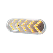 35 LED 6" Reflector Oval Sequential Turn Signal Light - Amber LED/Clear Lens