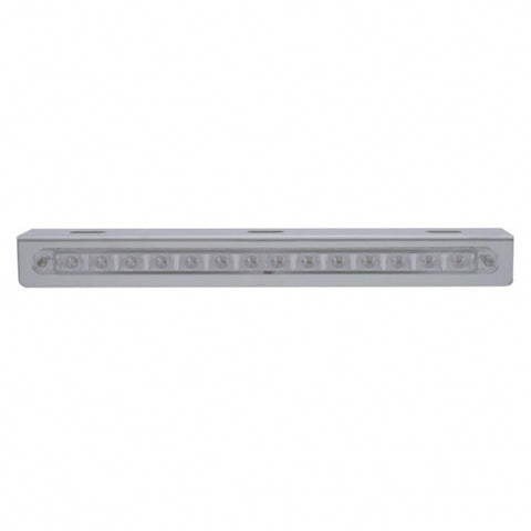 Stainless Light Bracket With 14 LED 12" Sequential Light Bar (Left to Right) - Amber LED/Clear Lens