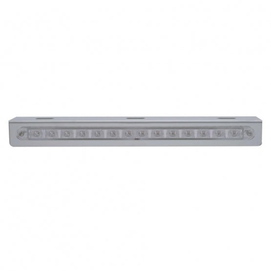 Stainless Light Bracket With 14 LED 12" Sequential Light Bar (Left to Right) - Amber LED/Clear Lens