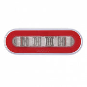 22 LED 6" Oval GloLight Kit With Divider Bar Inner Design (Stop, Turn & Tail) - Red LED/Red Insert (Each)