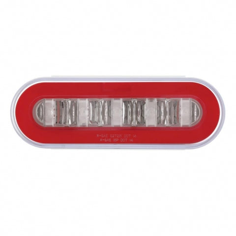 22 LED 6" Oval GloLight Kit With Divider Bar Inner Design (Stop, Turn & Tail) - Red LED/Red Insert (Each)
