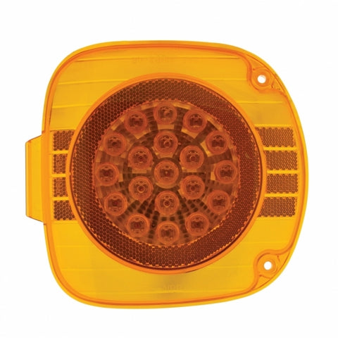22 LED Turn Signal Light With Reflector For 1996-2010 Freightliner Century - Amber LED/Amber Lens