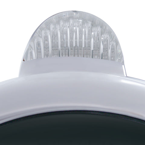 Chrome Guide 682-C Headlight H4 With White LED & Dual Mode LED Signal - Clear Lens