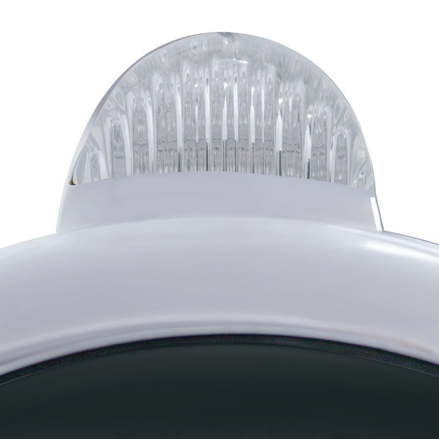 Chrome Guide 682-C Headlight H4 With White LED & Dual Mode LED Signal - Clear Lens