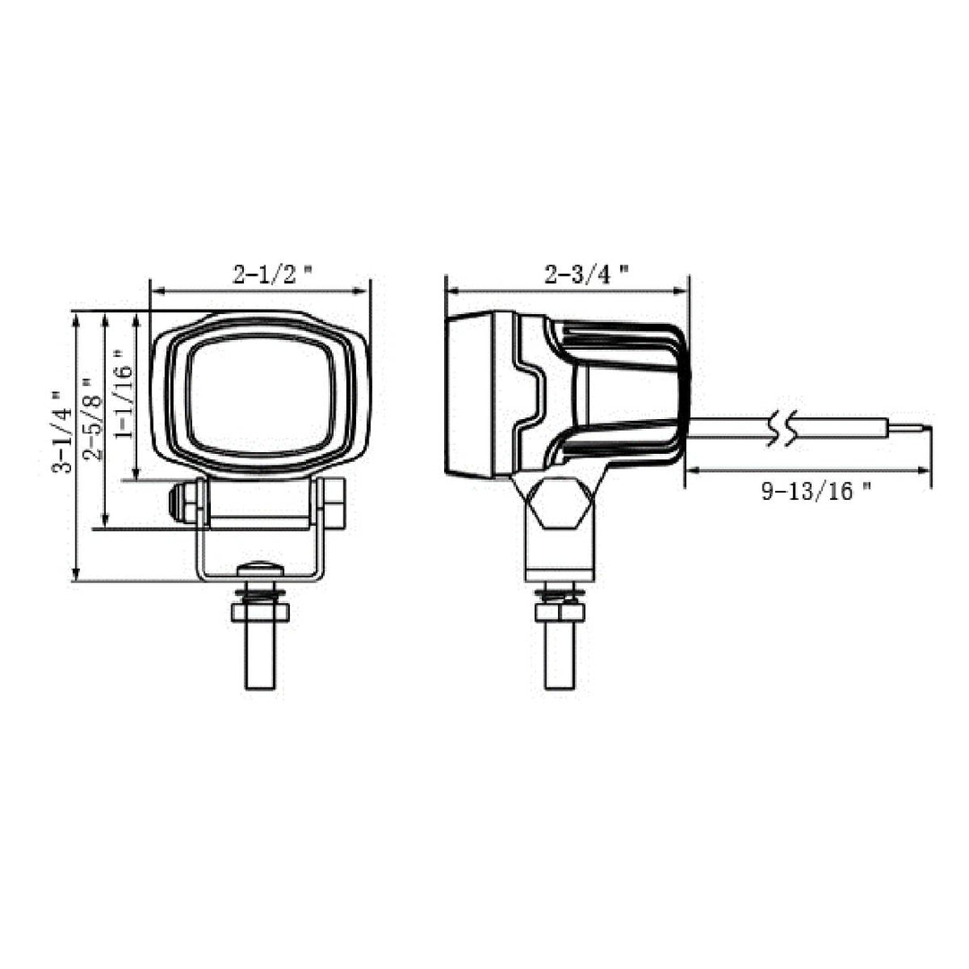 4 Red SMD LED Safety Light - Single Line Beam