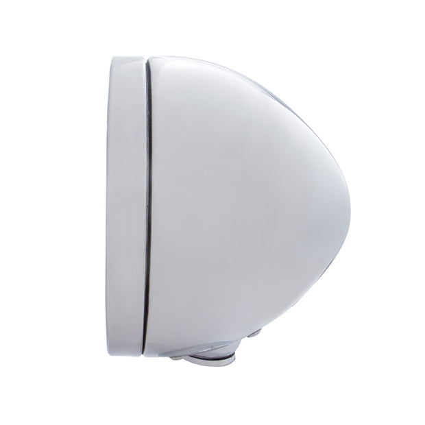 Stainless Steel Classic Headlight H4 With 34 White LED & Signal - Clear Lens